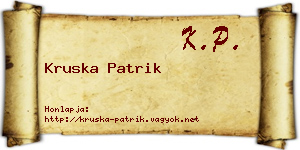 Kruska Patrik névjegykártya